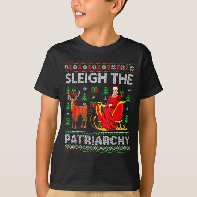 Camiseta Feminist Ruth Bader Ginsburg Rbg Xmas Sleigh The P (Anverso)