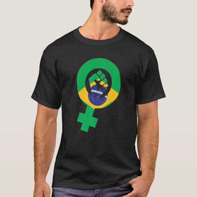 Camiseta Feminist Symbol Brazil Flag (Anverso)