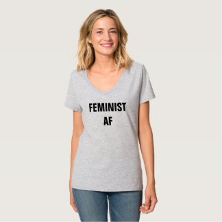 Camiseta feminista del cuello en v del AF