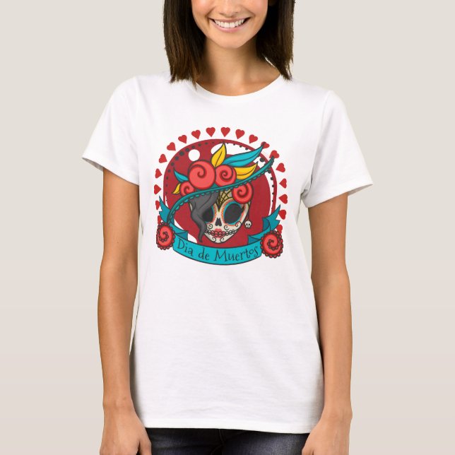 Camiseta Femme Blanc Manches Longues Halloween (Anverso)