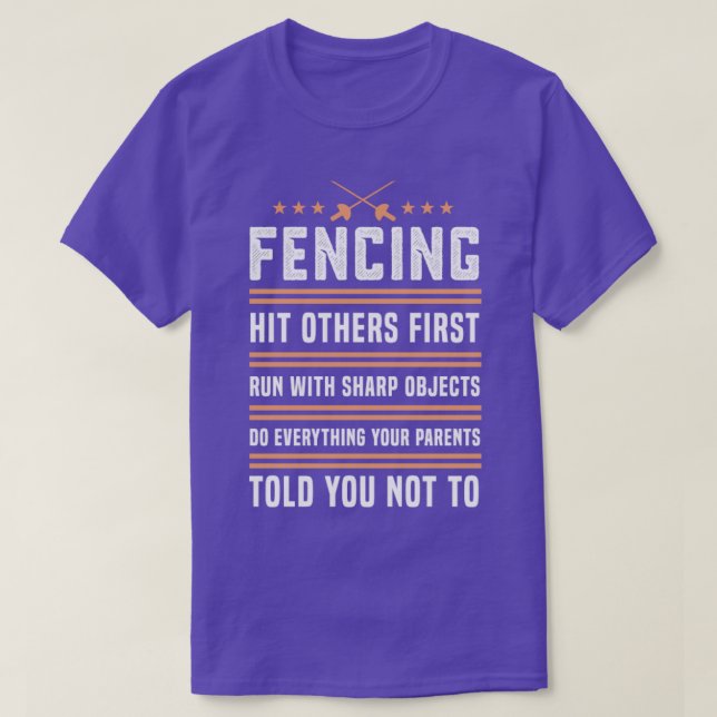 Camiseta Fence Fence Funny Saber Gift para los amantes de l (Diseño del anverso)
