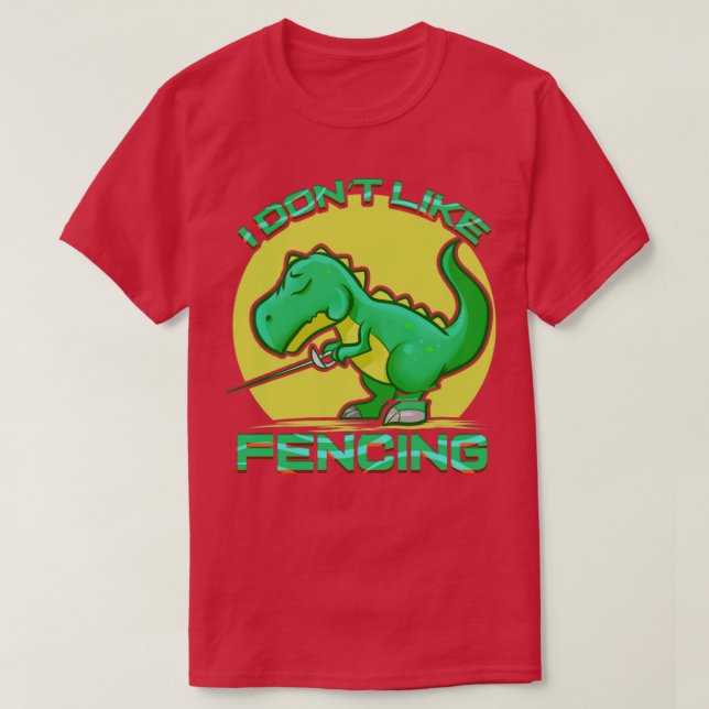 Camiseta Fencer de dinosaurio TRex Fesing Funny Sword Fight (Diseño del anverso)