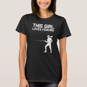 Camiseta Fencing For Girls Kids Fencer Sword Sports