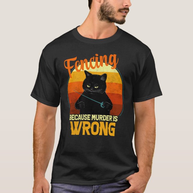 Camiseta fencing murder cat (Anverso)