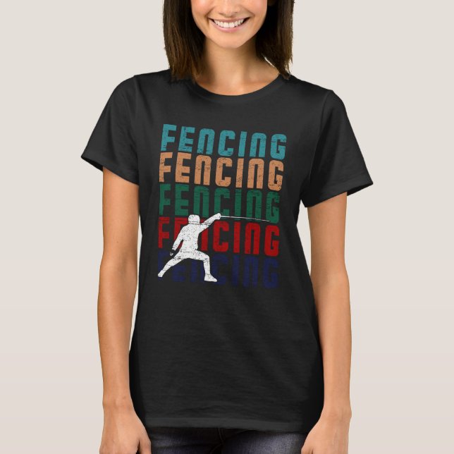 Camiseta Fencing Vintage Retro Design Fencer (Anverso)
