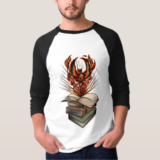 Camiseta Fénix Ardiente Elevándose de Arte Fantástico de Li