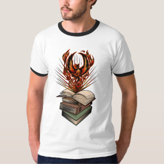Camiseta Fénix Ardiente Elevándose de Arte Fantástico de Li