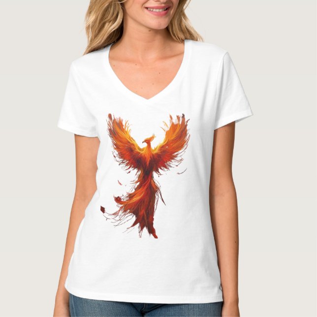 Camiseta Fénix ardiente, levántate de las cenizas (Anverso)