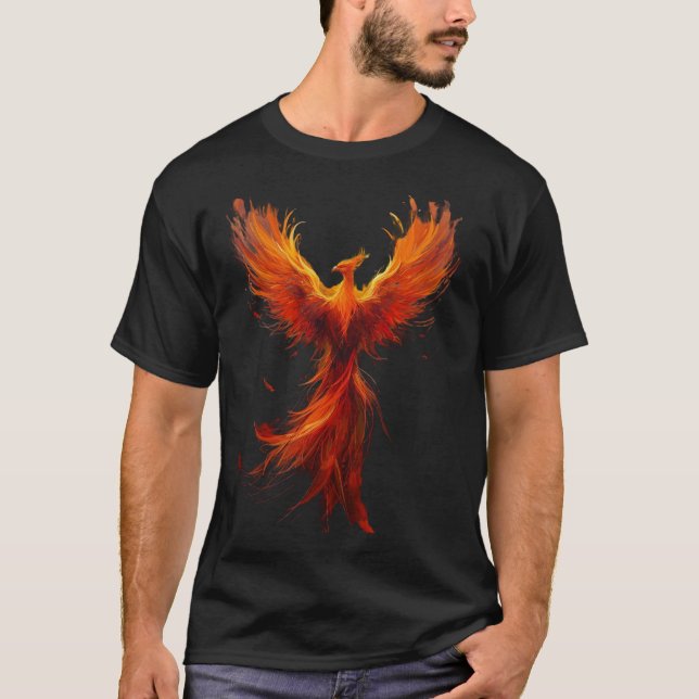 Camiseta Fénix ardiente, levántate de las cenizas (Anverso)