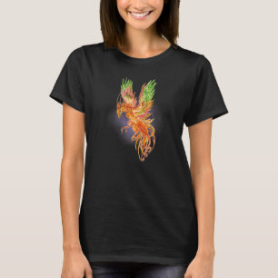 Camiseta Fénix Ascendente Acuarela Fantasía Mítico Místico