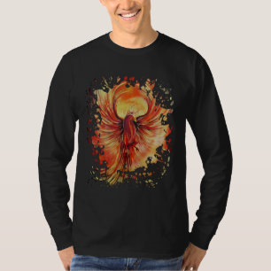 Camiseta Fénix Ascendente Llama Gráfica Negrita Pájaro de F