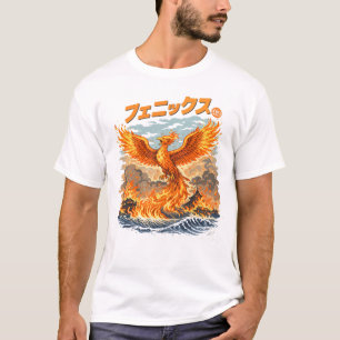 Camiseta Fénix Ascendente Pájaro de Fuego Japonés