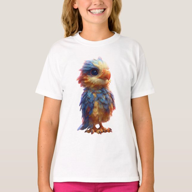 Camiseta Fénix de Arcoíris Vibrante para Niños (Anverso)