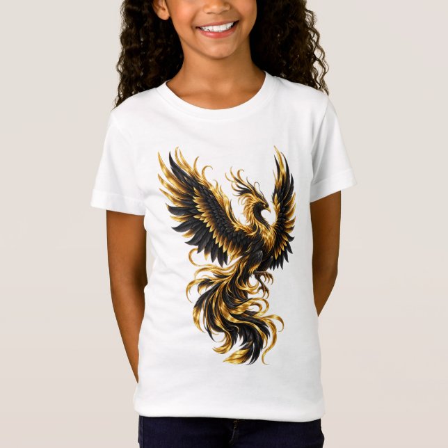 Camiseta Fénix de oro y negro: renacimiento de lujo y poder (Anverso)