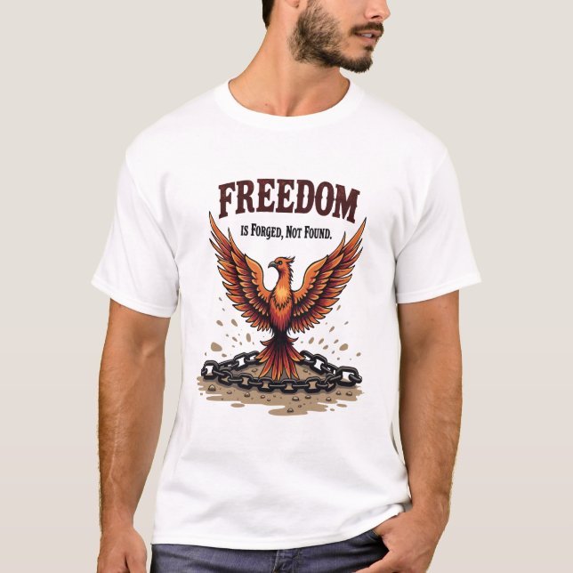 Camiseta Fénix Feather & Broken Chain - Forjado Freedom Vi (Anverso)
