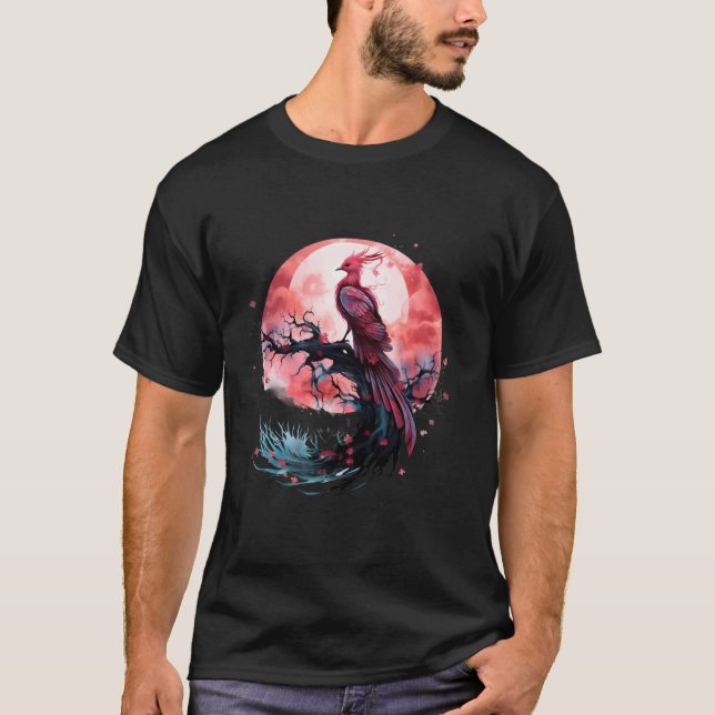Camiseta Fénix Fire Phoenix Bird Sakura Tree Mythir Bir (Anverso)