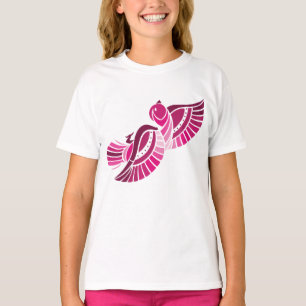 Camiseta Fénix Magenta Pájaro Rosa Estilizado Tribal
