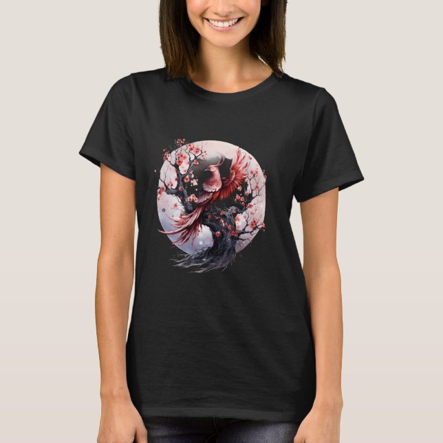 Camiseta Fénix Sakura Tree Fire Fénix Bird Mythir (Anverso)
