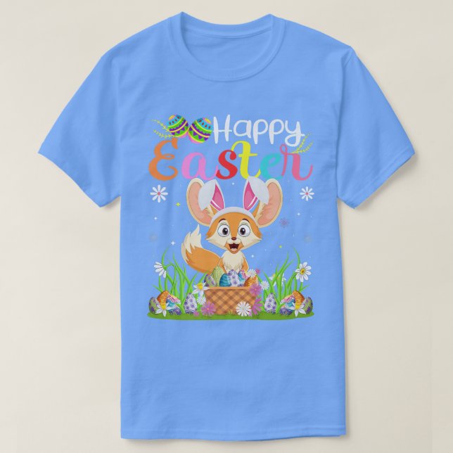 Camiseta Fennec Fo Bunny Egg Hung Funny Fennec Fo Happy (Diseño del anverso)