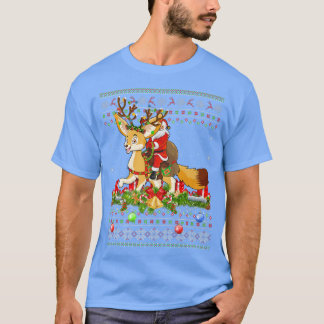 Camiseta Fennec Fo Lover Xmas Ugly Santa Riding Fennec Fo C