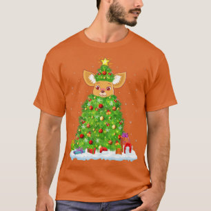 Camiseta Fennec Fo Xmas Iluminación Árbol Funny Fennec Fo C