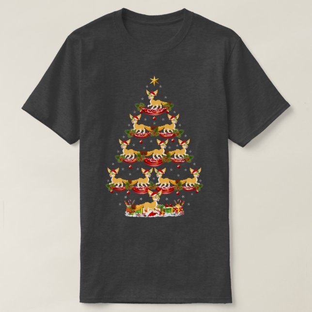 Camiseta Fennec Fo Xmas Tree Light Fennec Fo Navidades T (Diseño del anverso)