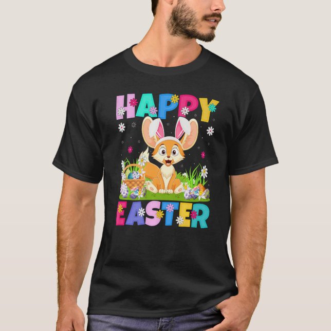 Camiseta Fennec Fox Happy Easter Bunny Fennec Fox Easter S (Anverso)