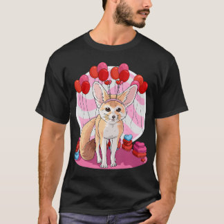 Camiseta Fennec Fox Heart Valentine Day Decor Gift
