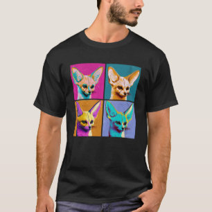 Camiseta Fennec Fox Ilustracion Pop Colorful Animal Women