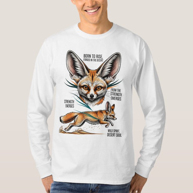 Camiseta Fennec Fox - Nacido para aumentar el espíritu del  (Anverso)