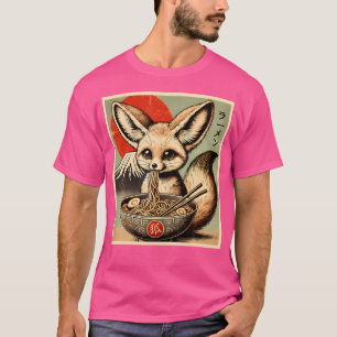 Camiseta Fennec Fox Ramen japonés Kawaii Anime