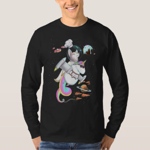 Camiseta Fennec Fox Riding Unicorn Food Pizza Space Fiesta 