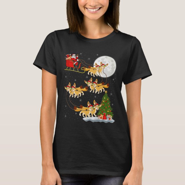 Camiseta Fennec Fox Santa Sleigh Flying Funny Magical Chris (Anverso)