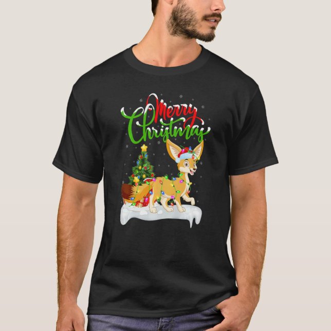 Camiseta Fennec Fox  Xmas Decorations Santa Fennec Fox Chri (Anverso)