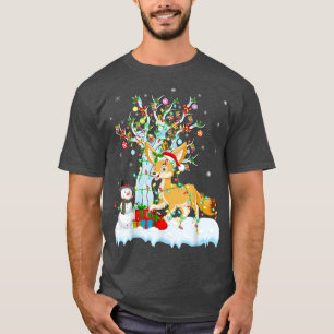 Camiseta Fennec Fox Xmas Tree Lighing Santa Hat Fennec Fox