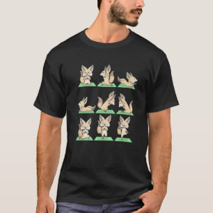 Camiseta Fennec Fox Yoga Pose Zen Curte Ejercicio de entren