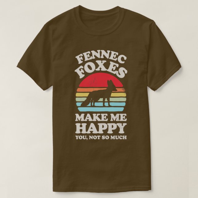 Camiseta Fennec Foxes Me Hizo Feliz Retro (Diseño del anverso)