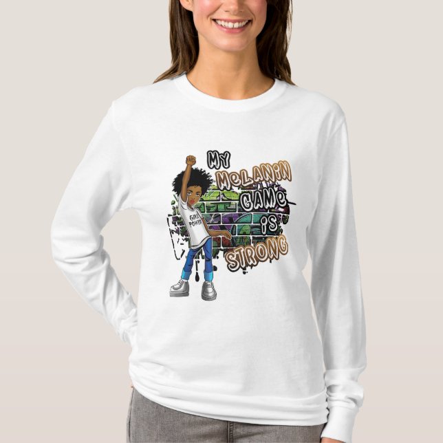 Camiseta Fenomenal Mujer Mi Juego De Melanina Es Un Fuerte  (Anverso)