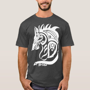 Camiseta Fenrir Viking Norse Wolf White