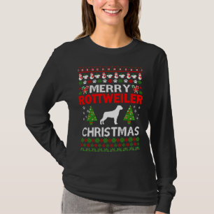 Camiseta Feo de los Navidades de Perro de Merry Rottweiler