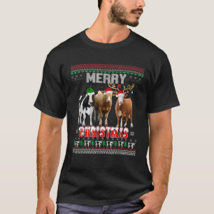 Camiseta Feo Gorra de vacas Santa Merry Nochebuena Nocheque
