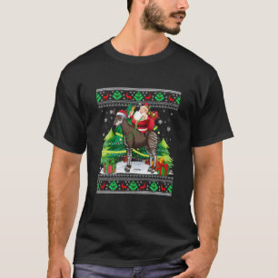 Camiseta Feo Navidad de Okapi Regalos de Santa Riding Okapi