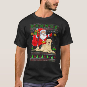 Camiseta Feo Navidad Santa Riding Labrador recuperador de p