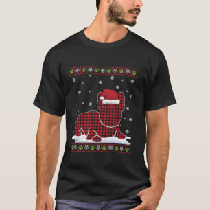Camiseta Feo Navidades de Bulldog francés Pajama Santa Hat 
