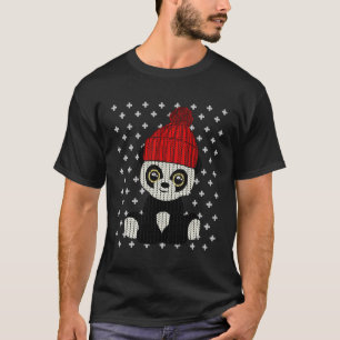 Camiseta Feo Panda Bear Santa Hat Cute Graciosos Regalos De