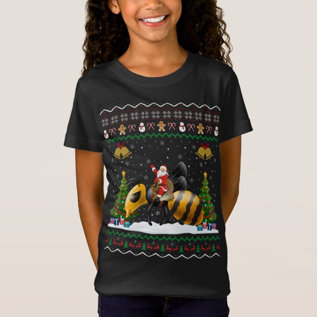 Camiseta Feo Wasp Xmas Regalo Santa Riding Wasp Navidades (Anverso)