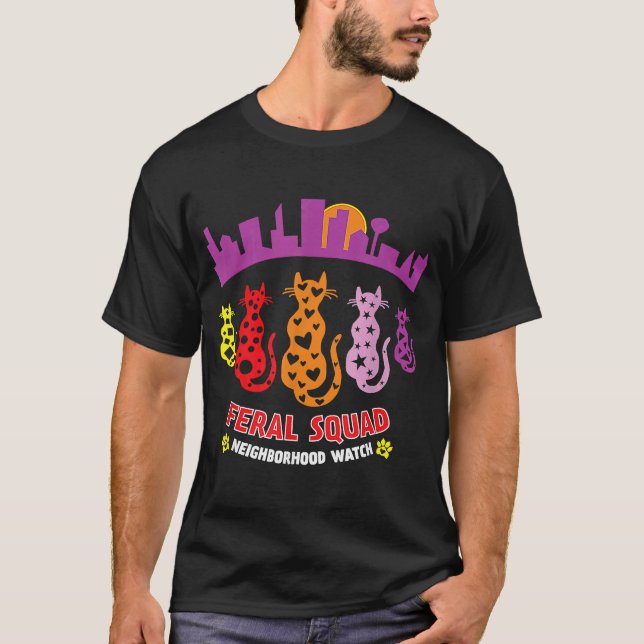 Camiseta Feral Cats Squad Cat Rescue TNR Cat Lady Cat Mom (Anverso)