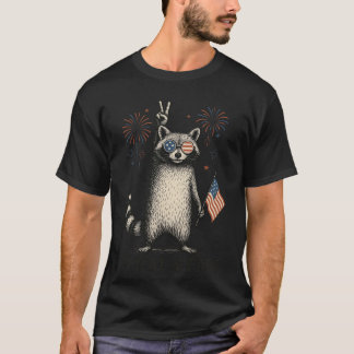 Camiseta Feral Free Raccoon retro