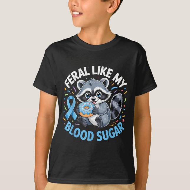 Camiseta Feral Like My Blood Sugar Raccoon  (Anverso)
