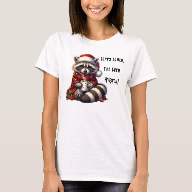 Camiseta Feral Navidades Raccoon Holiday (Anverso)
